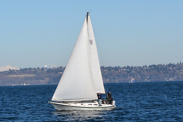 Delightful Sailboat sailing near Seattle