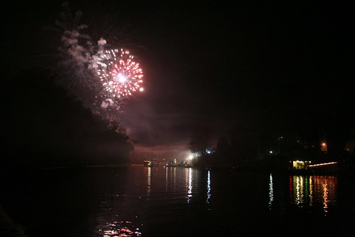 Fireworks mark the end of the Port of Echuca Easter Spectacular