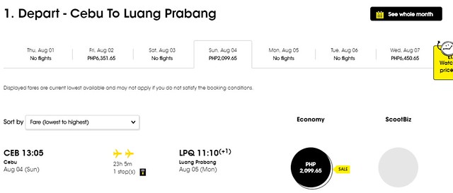 Scoot Airlines Clark to Luang Prabang Promo