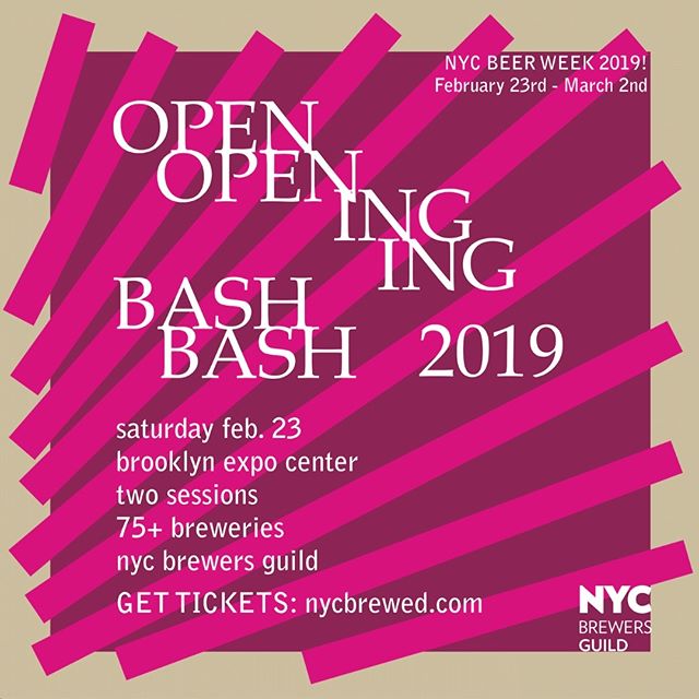 The count down is on: 1 week until NYC BEER WEEK 2019 officially starts. Come see us at the official Opening Bash on Saturday February 23rd. Get tickets through the link in our profile. OTHER BEER WEEK EVENTS: Fri. Feb 22nd - Beer Week Pre-Party at @three