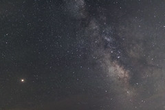 Mars, Saturn and the Milky Way above Palisade, Colorado