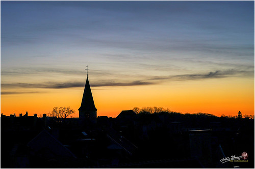 Coucher de soleil esplanade Saint Vorles "2019" by Christian Labeaune, 21400 Châtillon-sur-Seine, Impression du Châtillonnais, Bourgogne - Franche-Comté, France.2019 ville