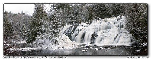 panorama bondfalls michigan up winter landscape cold white gardnerphotoscom