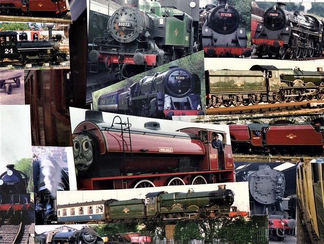 A collage of old British Steam Trains