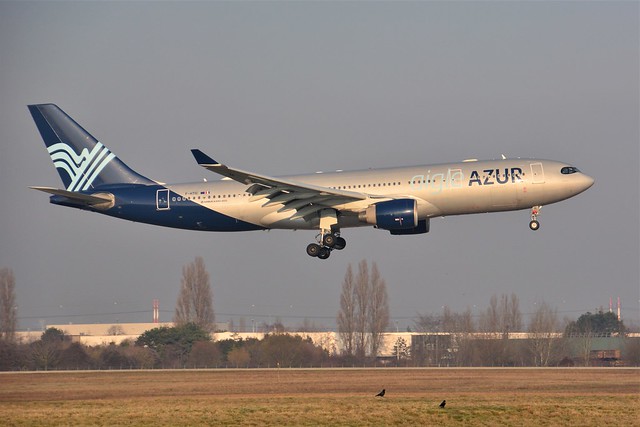 (ORY) Aigle Azur Airbus A330-200 F-HTIC Landing runway 06