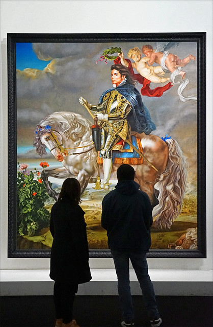 Portrait équestre du Roi Philippe II (Michael Jackson) par K. Wiley (Grand Palais, Paris)