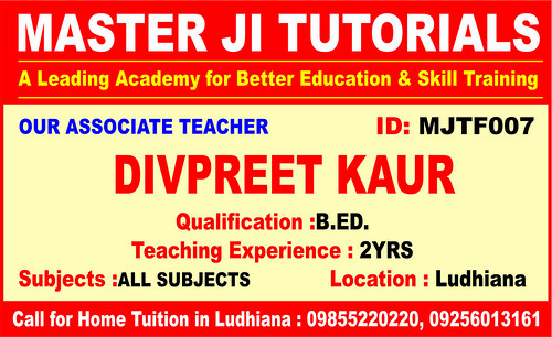Master Ji Tutorials | Home Tuitions | Ludhiana | Best Home Tutors in Ludhiana | Our Proud Teacher | | by Jagdeep Singh Likhari Mittar
