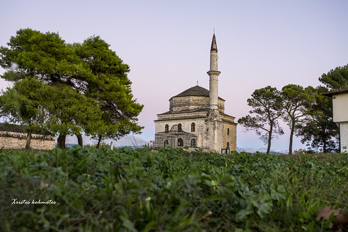 its architecture evening shot citadel mosque greece kale ioannina