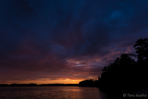 dark summer lake sunset