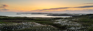 Sunset on West Burra, Shetland Islands, panorama
