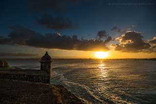 El Morro, la Bahía de San Juan y el Sol poniente