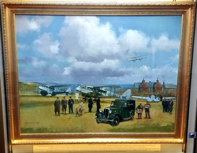 Painting commemorating the first air service to Orkney