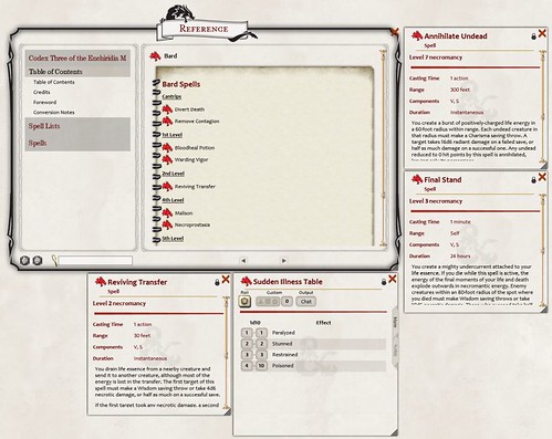Example of Mortality Magic for Fantasy Grounds in use