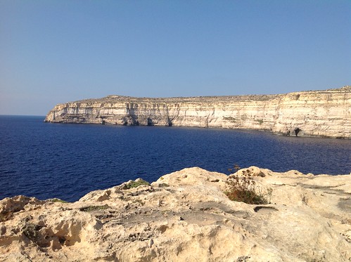 malta gozo 2015 sky cliff rock landscape water sea grass mediterranean island beach blue summer heat hot