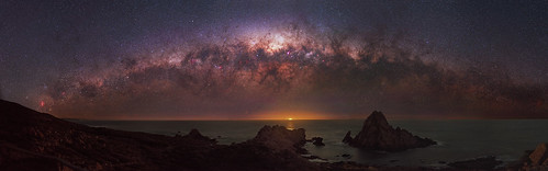 milky way cosmos cosmology sugarloaf rock dunsborough moon ocean southern hemisphere westernaustralia australia dslr long exposure rural 50mm d5500 night photography nikon stars astronomy space galaxy landscape astrophotography outdoor milkyway core great rift ms ice panorama ioptron skytracker hoya red intensifier filter explore explored