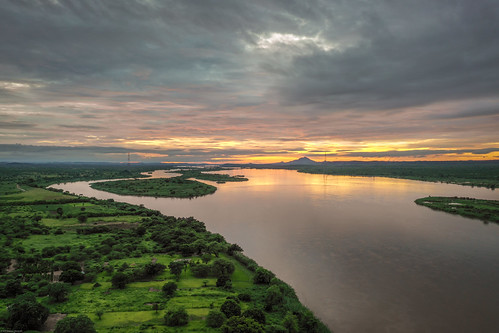 Zambezi River Tete Camp by Steven-CH, Teteafrica sunrise zambeziriver ultimateadventures island tete aerial mozambique overcast southernaf
