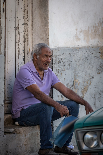 Purple Shirt and Jeans in Havana