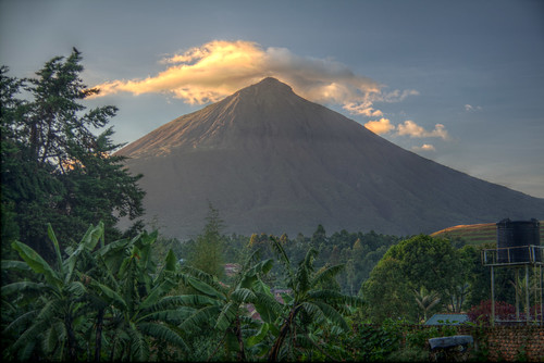 uganda hdr kisoro outdoor sky landscape tree trees volcano mountain cloud africa