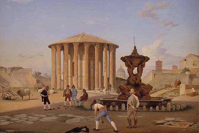 Vestals Temple of Vesta with its surroundings in 1837 by Constantin Hansen 720X480