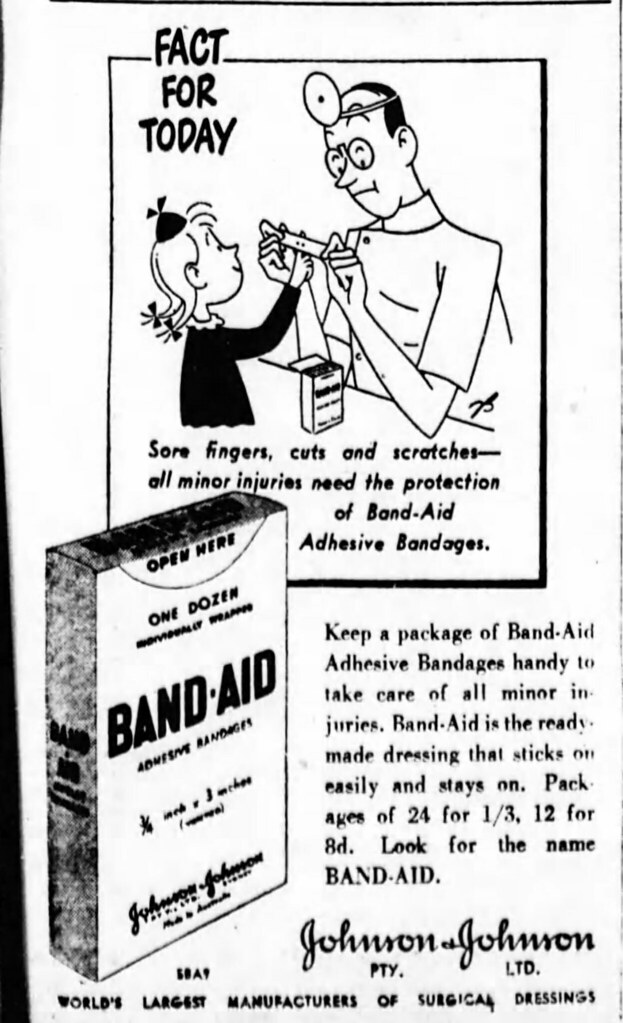 1950 advertisement for Band-Aids