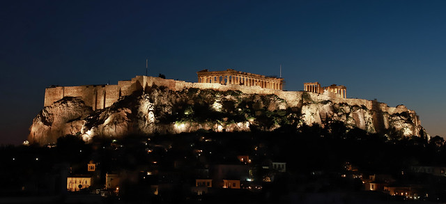 Partenon at night