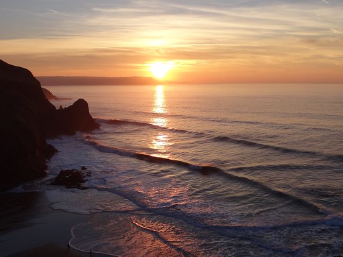 wales westwales cymru sunset llangrannog beach waves walescoastpath