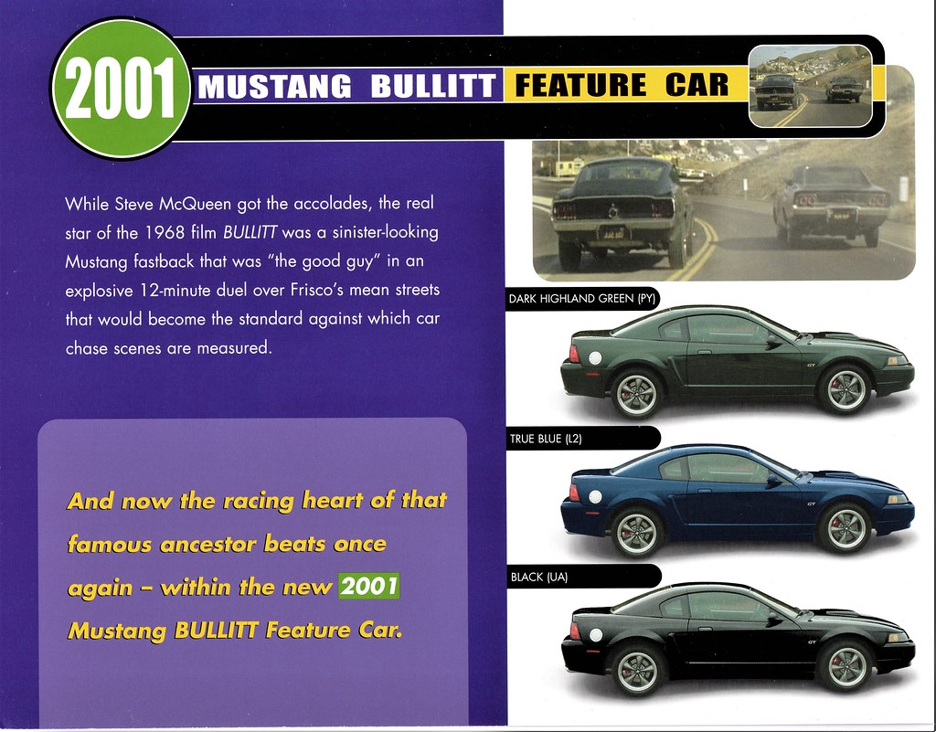 2001 Ford Mustang Bullitt Feature Car Unique Interior Feat