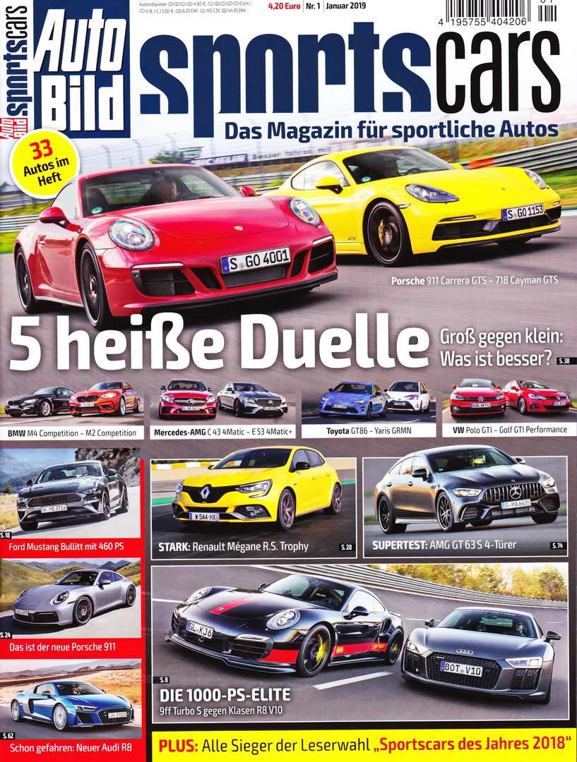 Image of Auto Bild Sportscars - 2019-01 - Cover