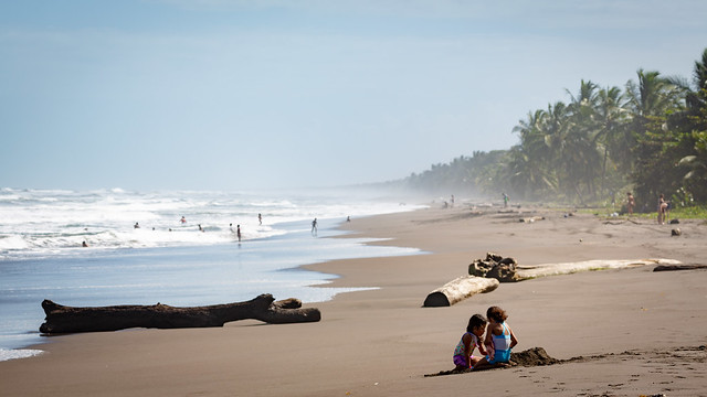 Kids Playing in the Sand, Tortuguero National Park