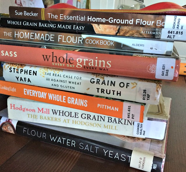 my stack of library books