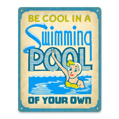 Retro Swimming Pool Sign / Wall Plaque