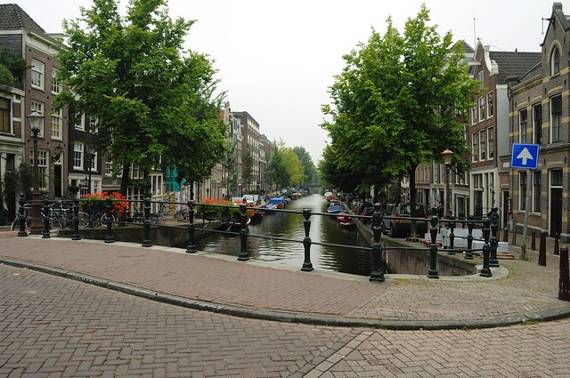 Brug en grachten /  Bridge and Canal in Amsterdam North Holland Nederland September 2010