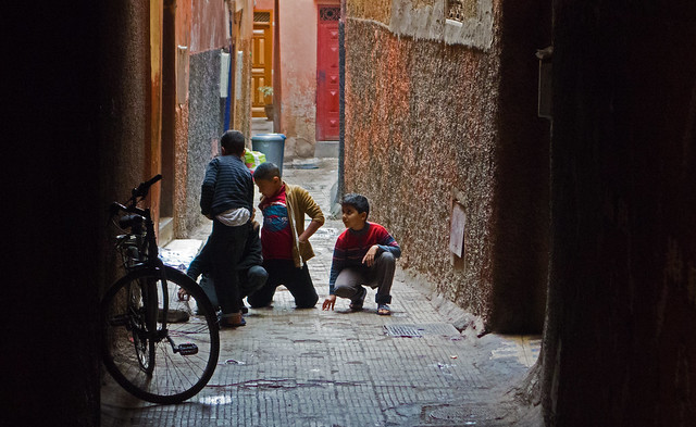 children playing - medina - Marrakech, Morocco - Nov 2018