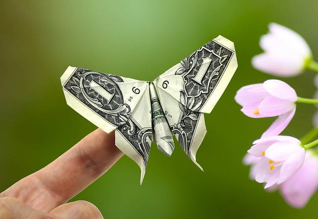 Dollar bill Butterfly - Michael LaFosse
