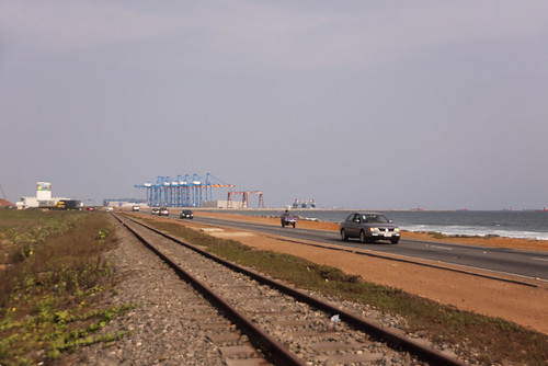 westafrica ghana tema ports cranes railways atlanticocean africanlandscapes sakumonolagoon africa