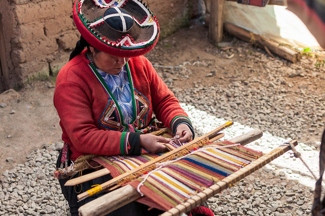 Quechuan Woman Making Their Traditional Hand-Made Textile, Chincheros, Peru