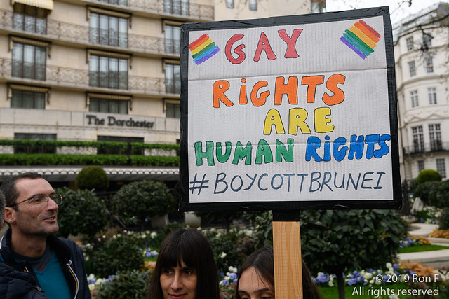 LGBT protest at The Dorchester Hotel - 6 April 2019