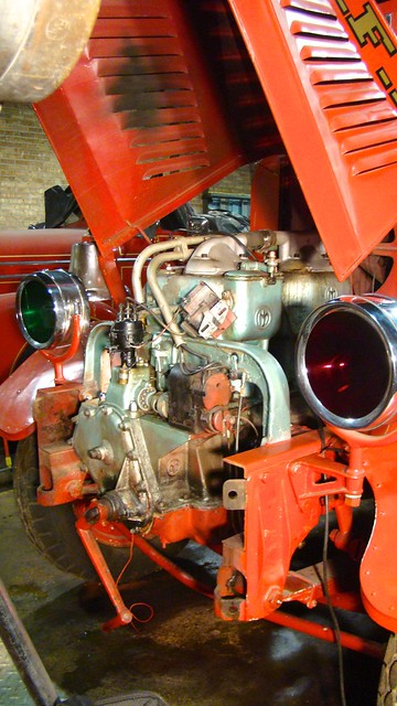 Under the hood of 1919 Mack fire apparatus high pressure wagon .