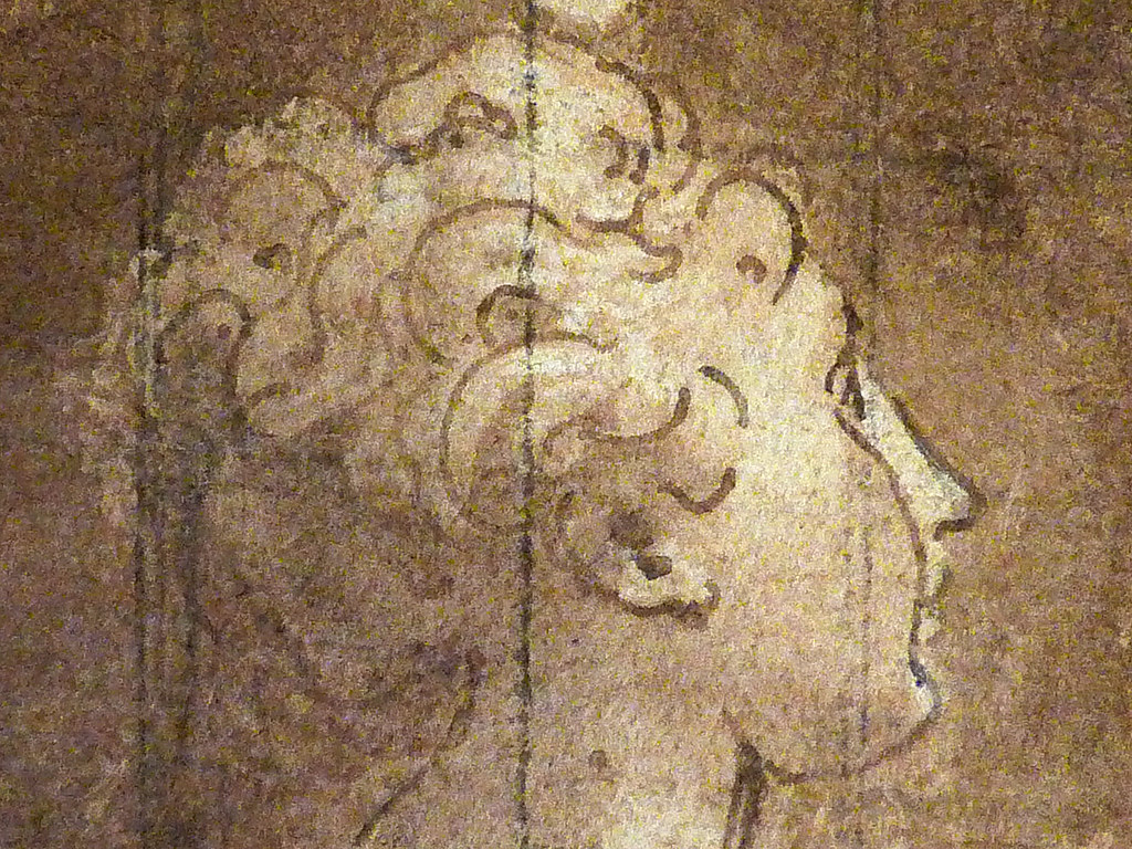PRIMATICE - Diane au Bain avec ses Nymphes (drawing, dessin, disegno-Louvre INV8521) - Detail 049