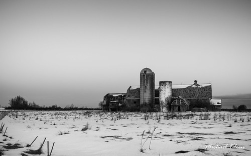 jeffersoncounty newyork upstatenewyork pamela barn redbarn rural farm silo snow winter newyork37 sunrise goldenhour abandoned neglected weathered