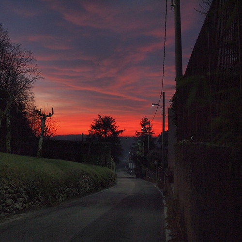 tramonto sunset inverno winter cielo sky red rosso cremnago inverigo brianza lombardia co