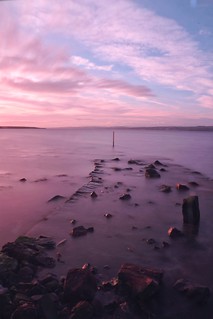 Long exposure with tinted filter from Culross pier, Fife, Scotland