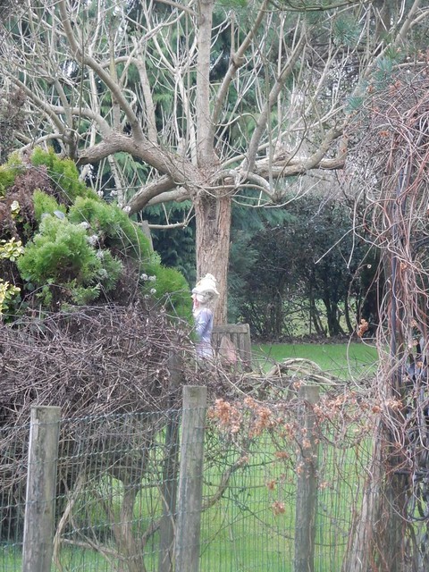Lady dummy in garden Little Kimble to Saunderton
