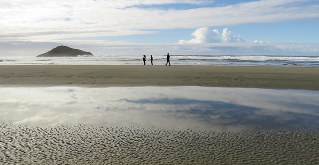 Walkers on the beach at Long Beach in Pacific Rim National Park on Vancouver Island