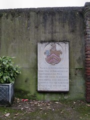 Plaque marking Nicholas Reynardson's bequest. External wall of Bruce Castle Museum # 1