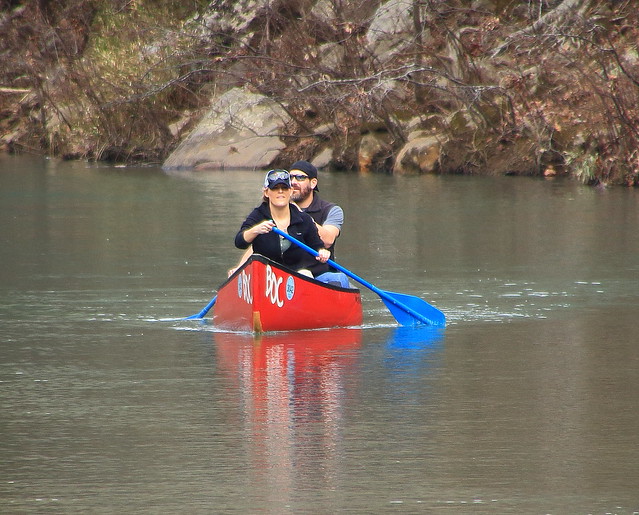 Canoeists on Buffalo River - Steel Creek Capground,  Northwest Arkansas