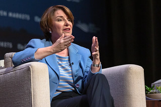 Amy Klobuchar speaking at the Heartland Forum in Storm Lake, Iowa | by Lorie Shaull