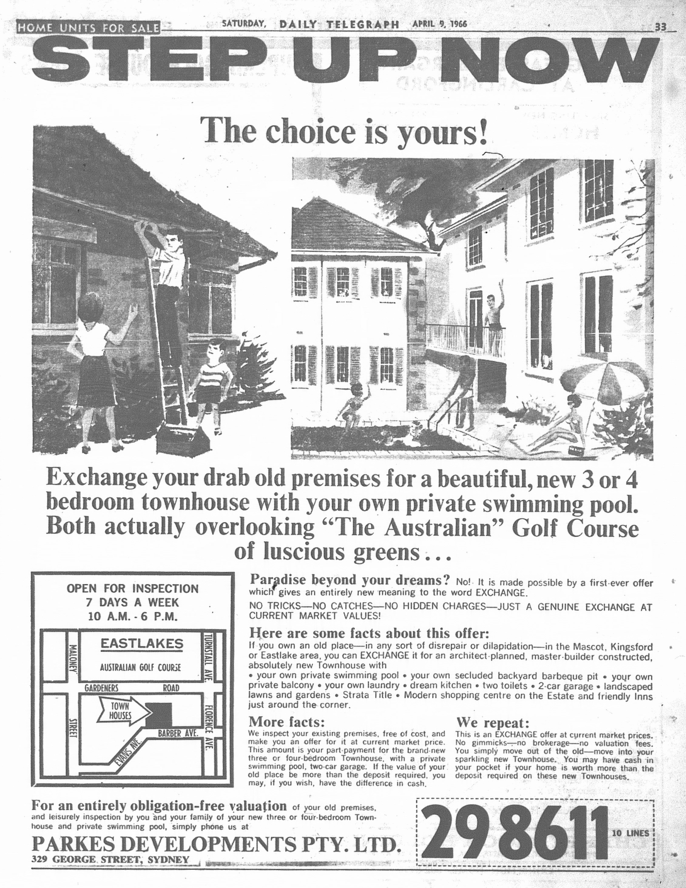 Parkes Developments Eastlakes April 9 1966 daily telegraph 33
