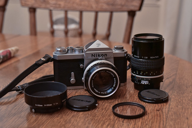 Nikon F with 50mm/1.4 and 135mm/2.8