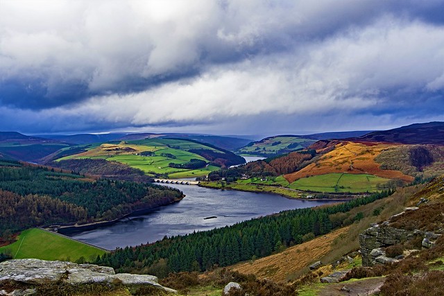 View of Lady Bower's reservoir from Bamford Edge, Derbyshire